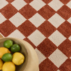 TERRA DEL SOL - Tapis intérieur rectangulaire à damier terracotta et écru - TDS1041TER Nazar rugs