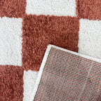 TERRA DEL SOL - Tapis intérieur rectangulaire à damier terracotta et écru - TDS1041TER Nazar rugs