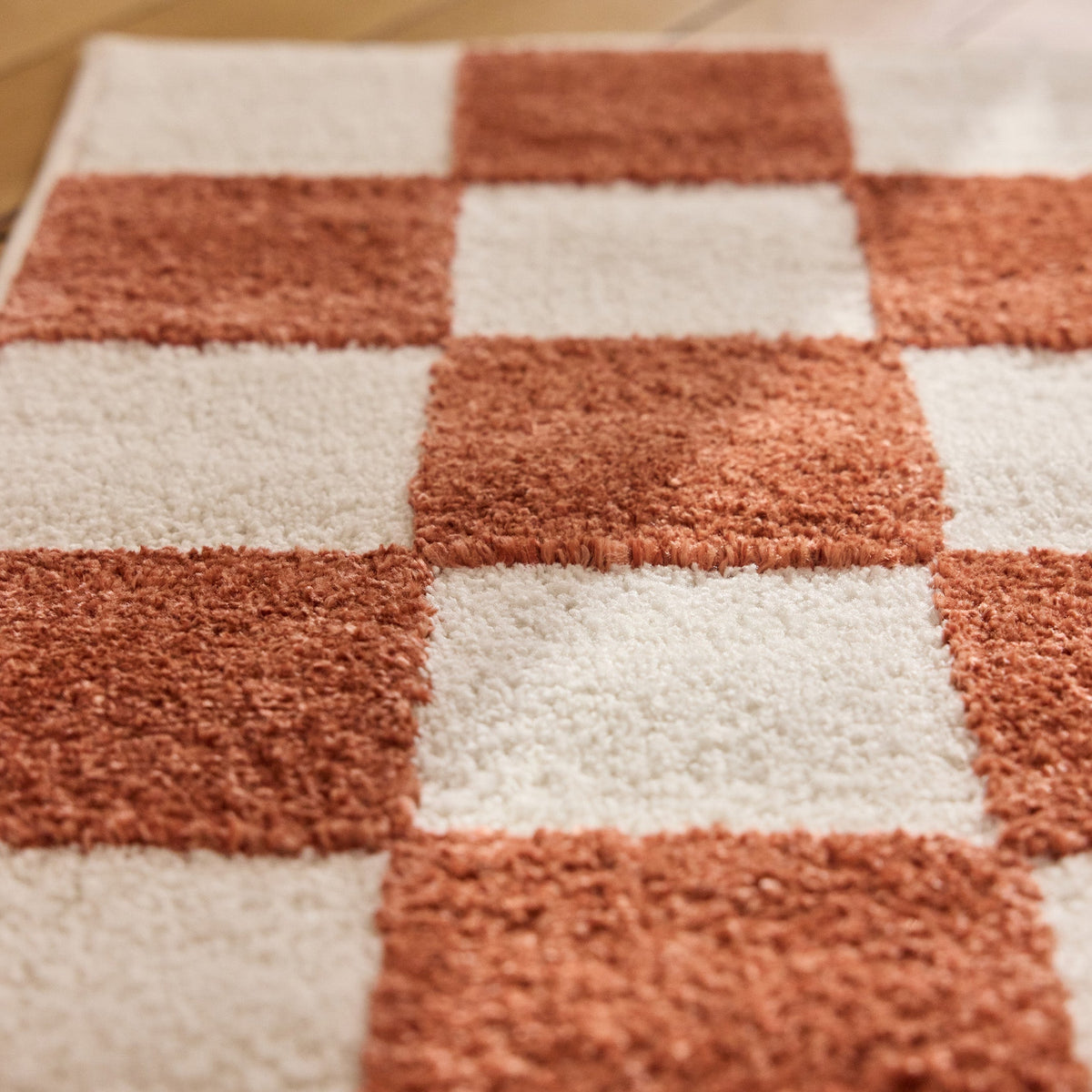 TERRA DEL SOL - Tapis intérieur rectangulaire à damier terracotta et écru - TDS1041TER Nazar rugs