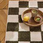 TERRA DEL SOL - Tapis intérieur rectangulaire à damier vert et écru - TDS1041VER Nazar rugs