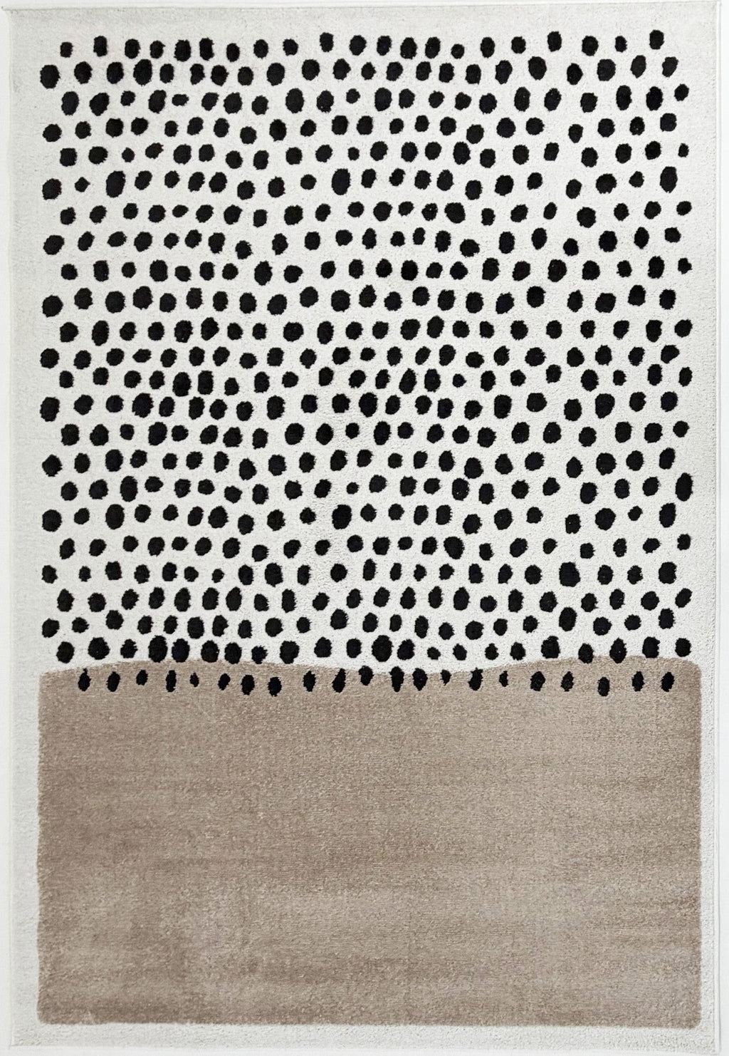 TERRA DEL SOL - Tapis intérieur rectangulaire beige et écru à pois noirs - TDS1042BEI Nazar rugs