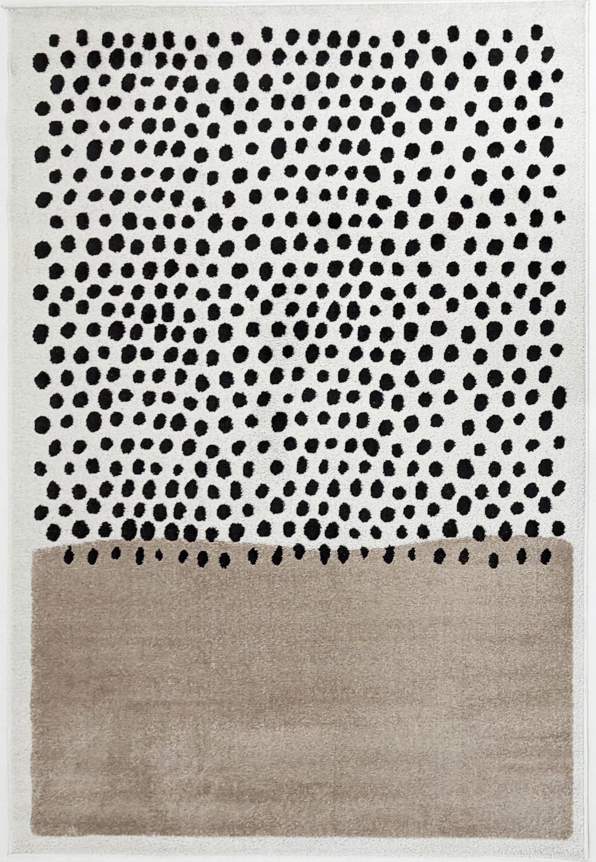 TERRA DEL SOL - Tapis intérieur rectangulaire beige et écru à pois noirs - TDS1042BEI Nazar rugs