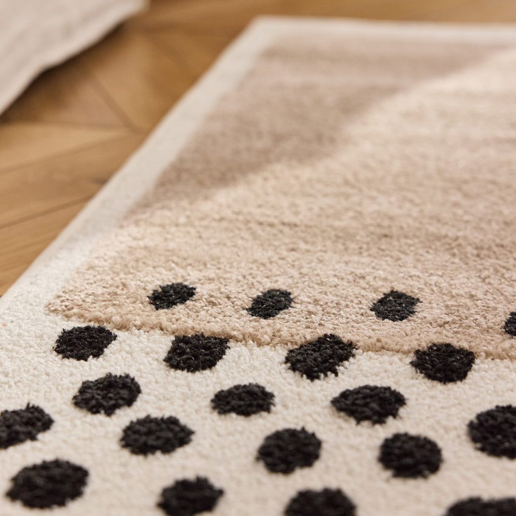 TERRA DEL SOL - Tapis intérieur rectangulaire beige et écru à pois noirs - TDS1042BEI Nazar rugs