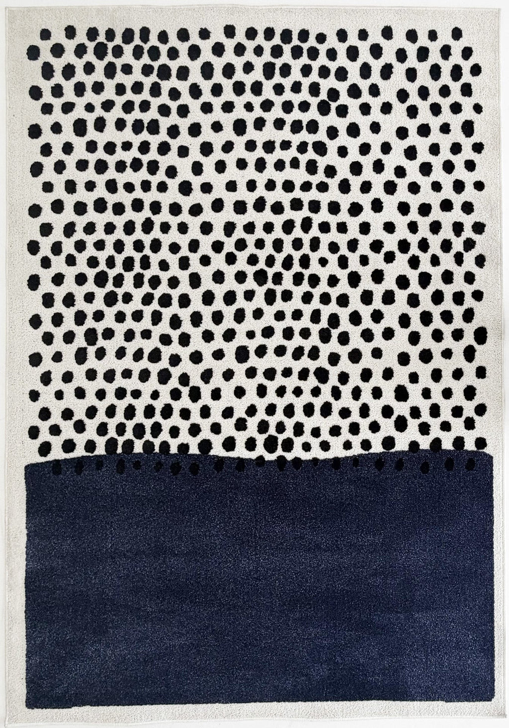 TERRA DEL SOL - Tapis intérieur rectangulaire bleu et écru à pois noirs - TDS1042BLE Nazar rugs