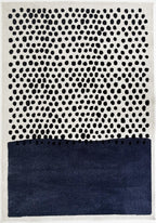 TERRA DEL SOL - Tapis intérieur rectangulaire bleu et écru à pois noirs - TDS1042BLE Nazar rugs