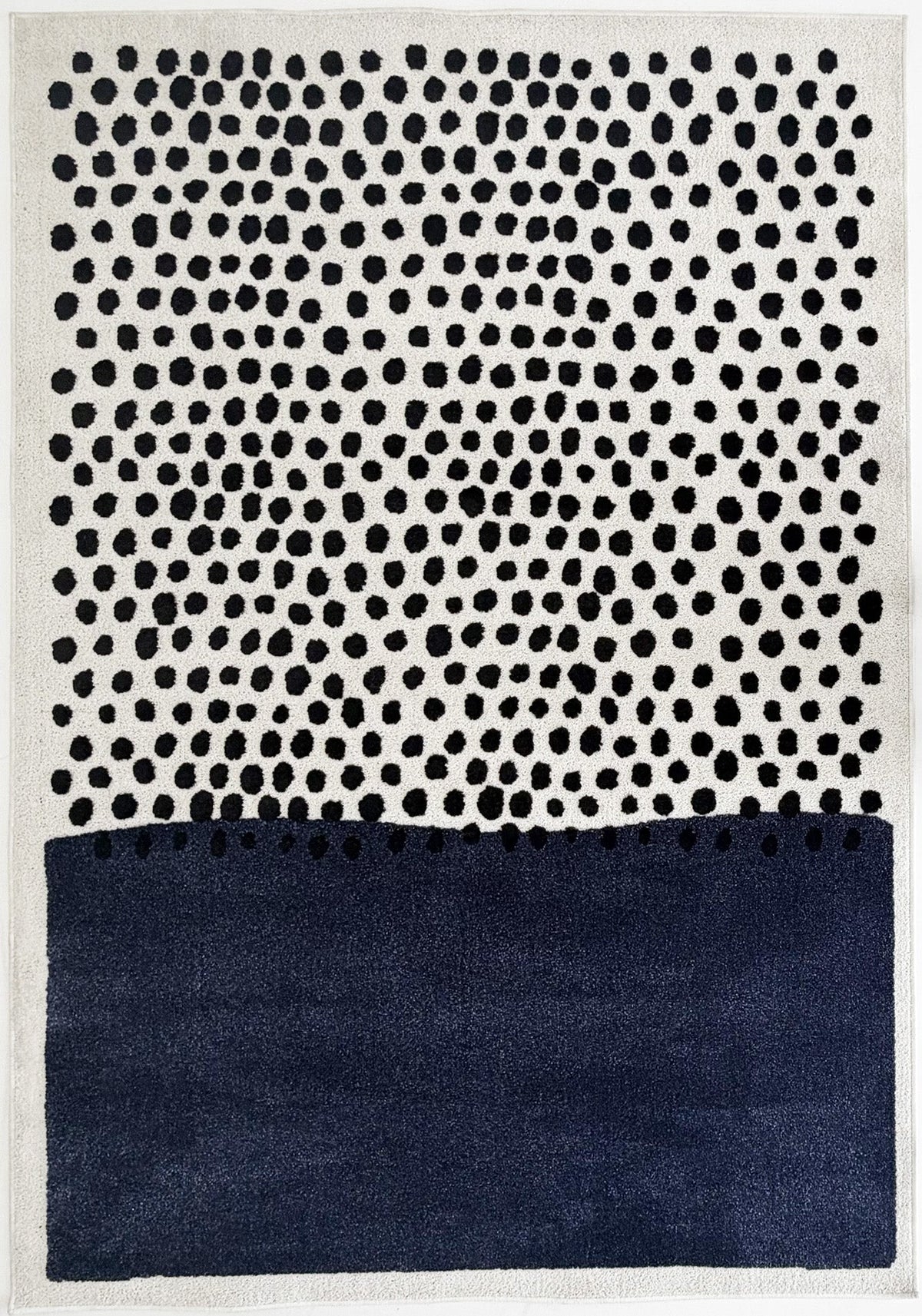 TERRA DEL SOL - Tapis intérieur rectangulaire bleu et écru à pois noirs - TDS1042BLE Nazar rugs
