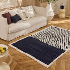 TERRA DEL SOL - Tapis intérieur rectangulaire bleu et écru à pois noirs - TDS1042BLE Nazar rugs