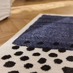 TERRA DEL SOL - Tapis intérieur rectangulaire bleu et écru à pois noirs - TDS1042BLE Nazar rugs