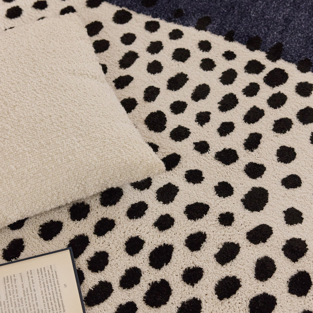 TERRA DEL SOL - Tapis intérieur rectangulaire bleu et écru à pois noirs - TDS1042BLE Nazar rugs