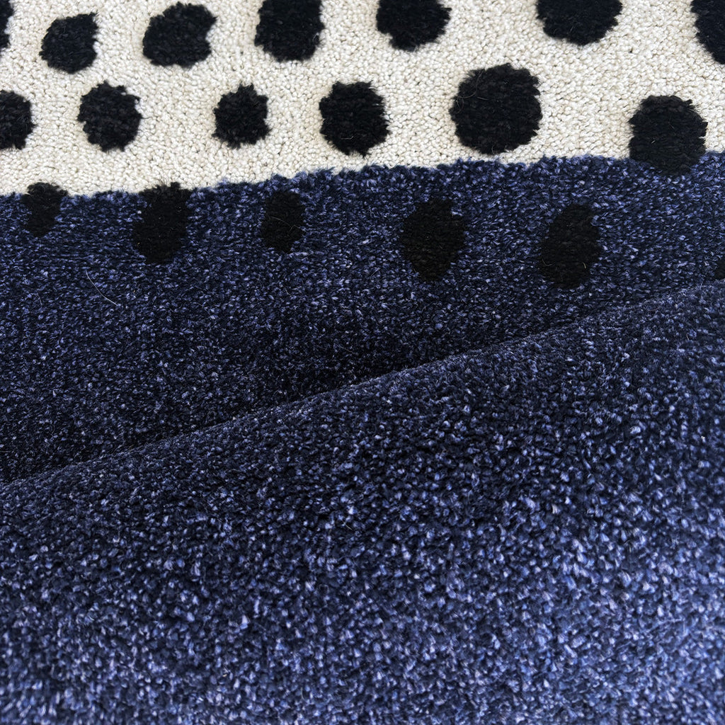 TERRA DEL SOL - Tapis intérieur rectangulaire bleu et écru à pois noirs - TDS1042BLE Nazar rugs
