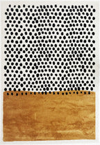 TERRA DEL SOL - Tapis intérieur rectangulaire ocre et écru à pois noirs - TDS1042OCR Nazar rugs