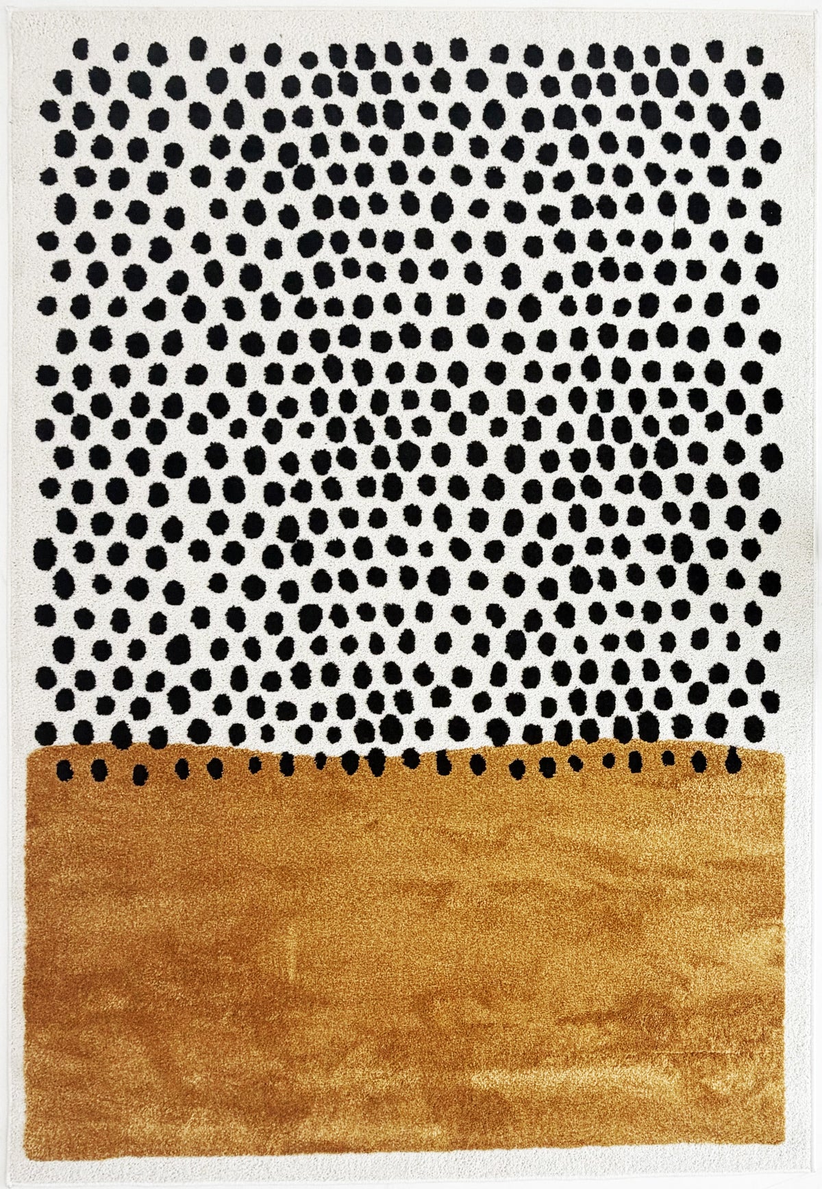 TERRA DEL SOL - Tapis intérieur rectangulaire ocre et écru à pois noirs - TDS1042OCR Nazar rugs