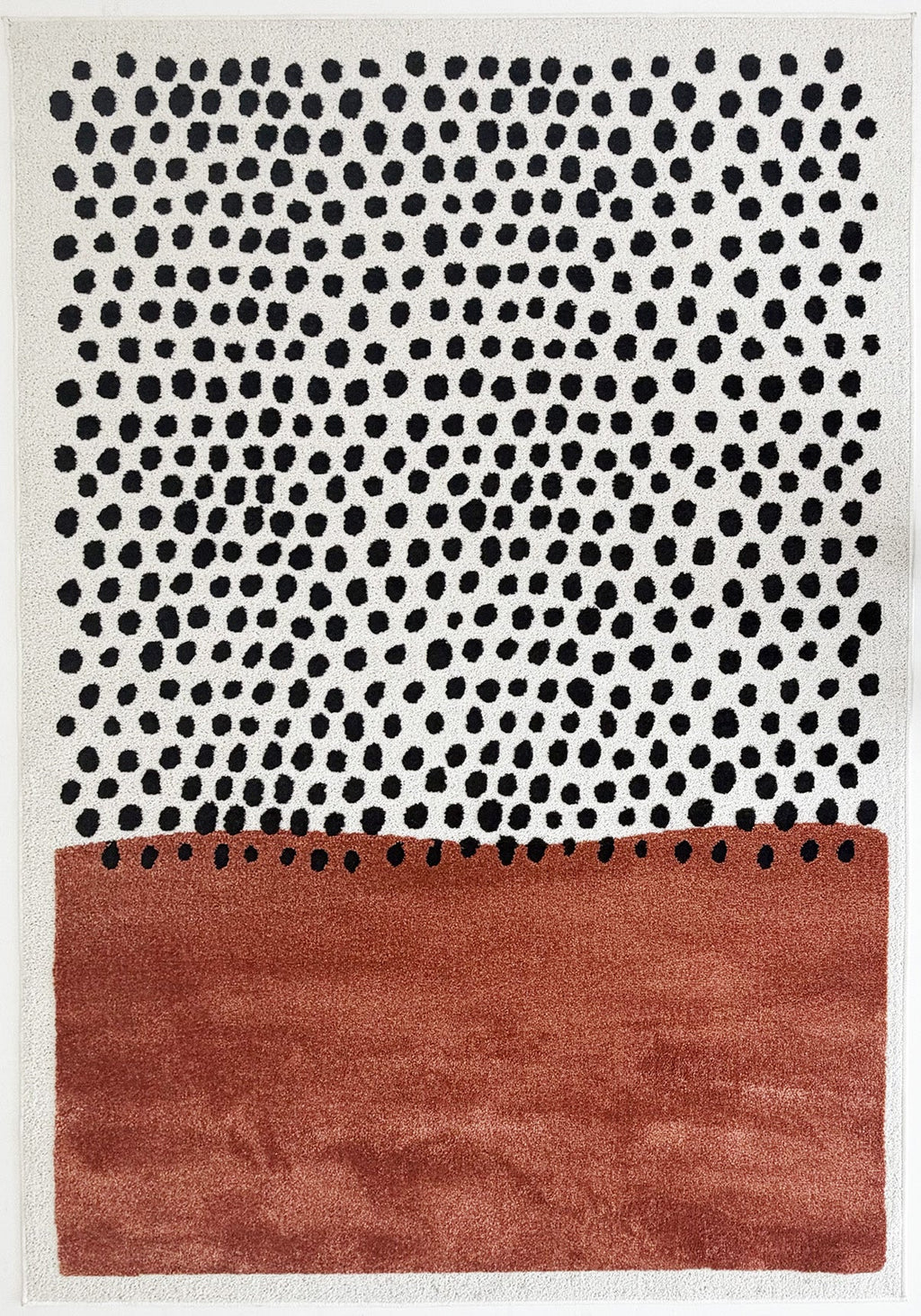 TERRA DEL SOL - Tapis intérieur rectangulaire terracotta et écru à pois noirs - TDS1042TER Nazar rugs