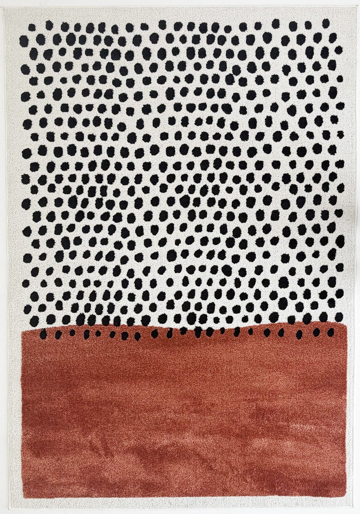 TERRA DEL SOL - Tapis intérieur rectangulaire terracotta et écru à pois noirs - TDS1042TER Nazar rugs