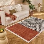 TERRA DEL SOL - Tapis intérieur rectangulaire terracotta et écru à pois noirs - TDS1042TER Nazar rugs