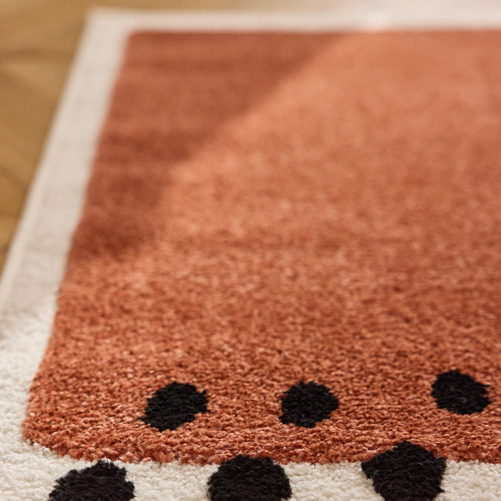 TERRA DEL SOL - Tapis intérieur rectangulaire terracotta et écru à pois noirs - TDS1042TER Nazar rugs