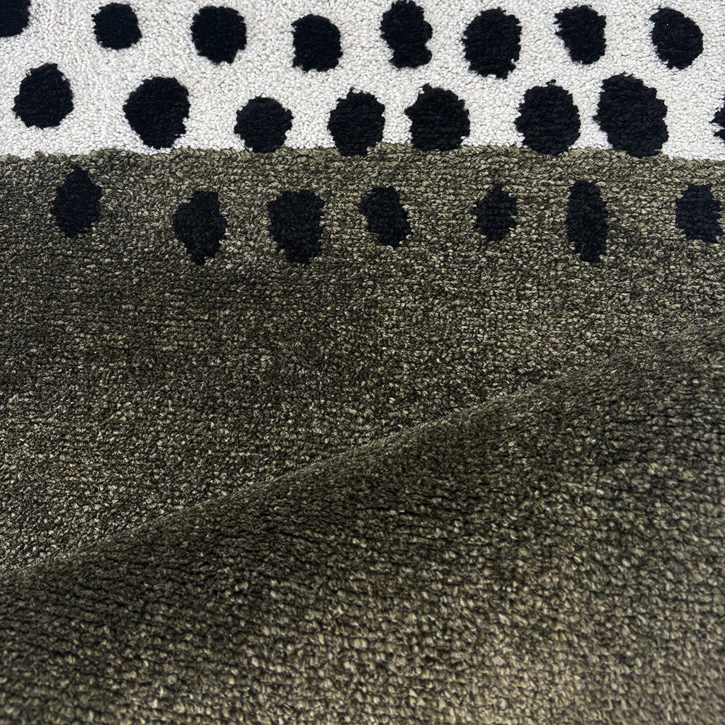 TERRA DEL SOL - Tapis intérieur rectangulaire vert et écru à pois noirs - TDS1042VER Nazar rugs