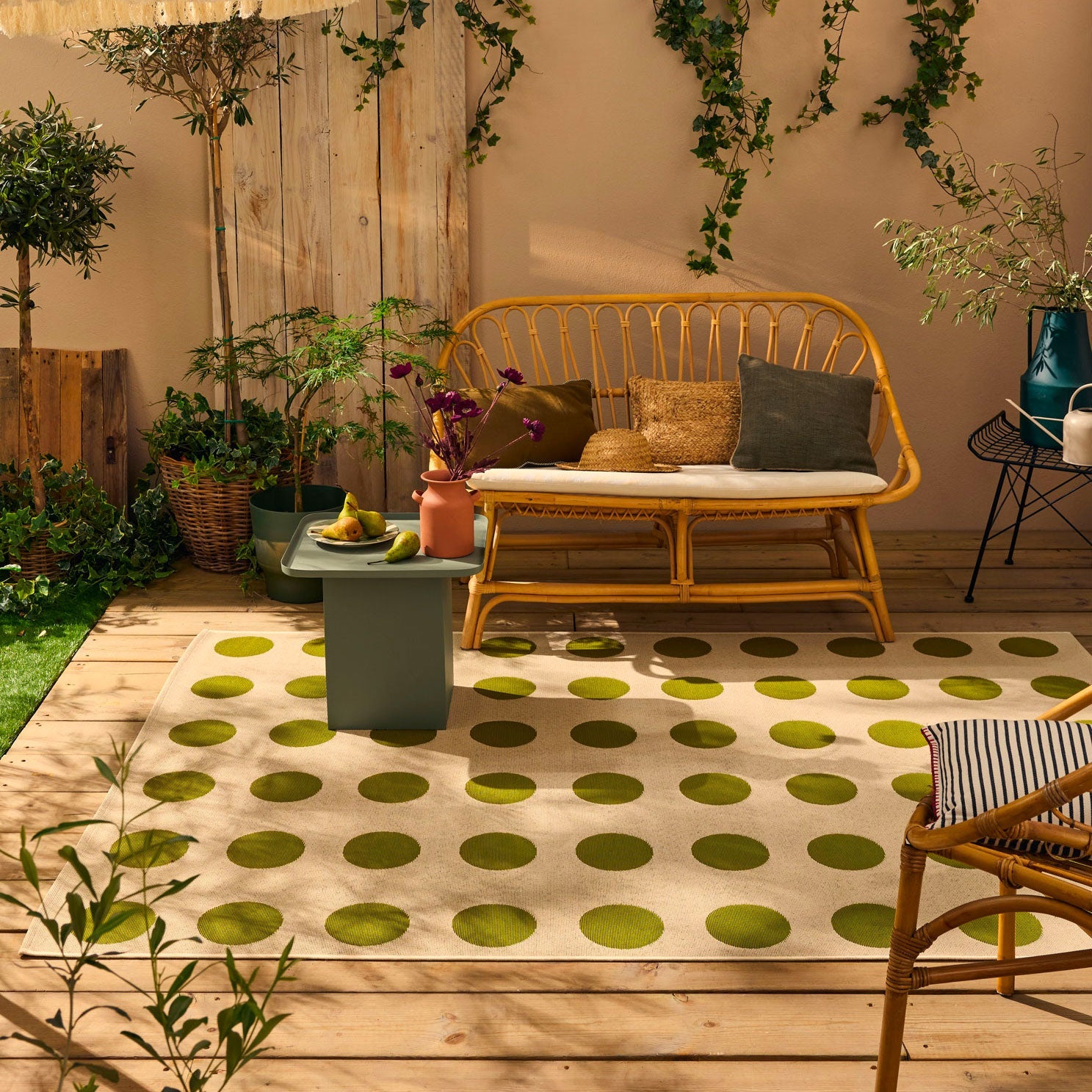 RIVIERA - Tapis d'extérieur crème à motif cercles - RIV705CRE RIVIERA