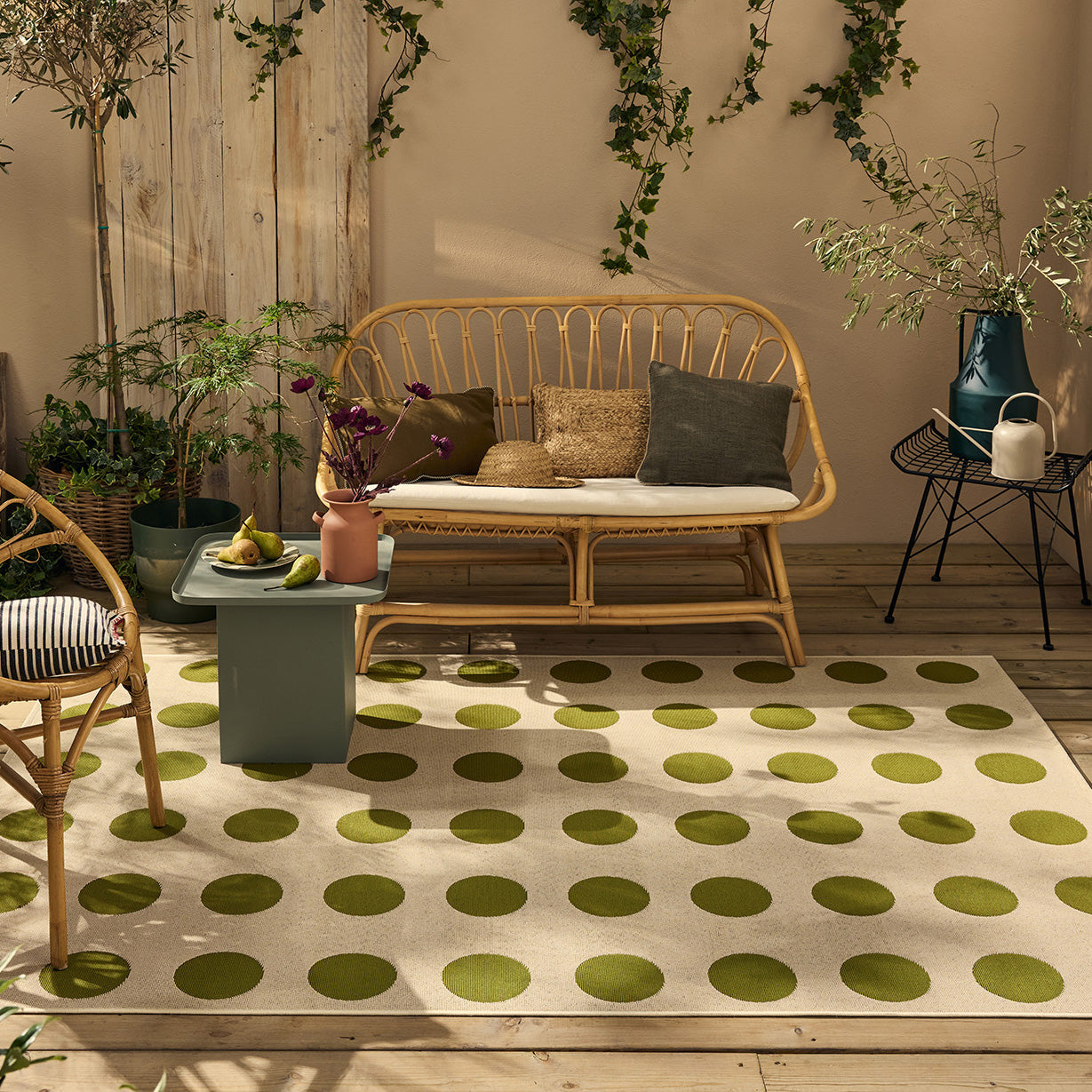 RIVIERA - Tapis d'extérieur crème à motif cercles - RIV705CRE RIVIERA