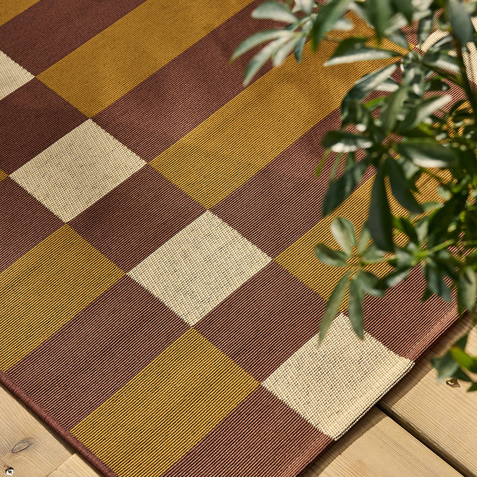 RIVIERA - Tapis d'extérieur au design quadrillé marron - RIV706MAR RIVIERA