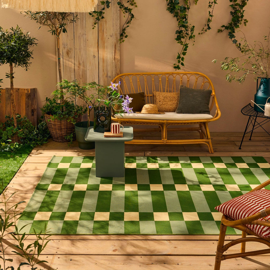 RIVIERA - Tapis d'extérieur au design quadrillé vert - RIV706VER RIVIERA