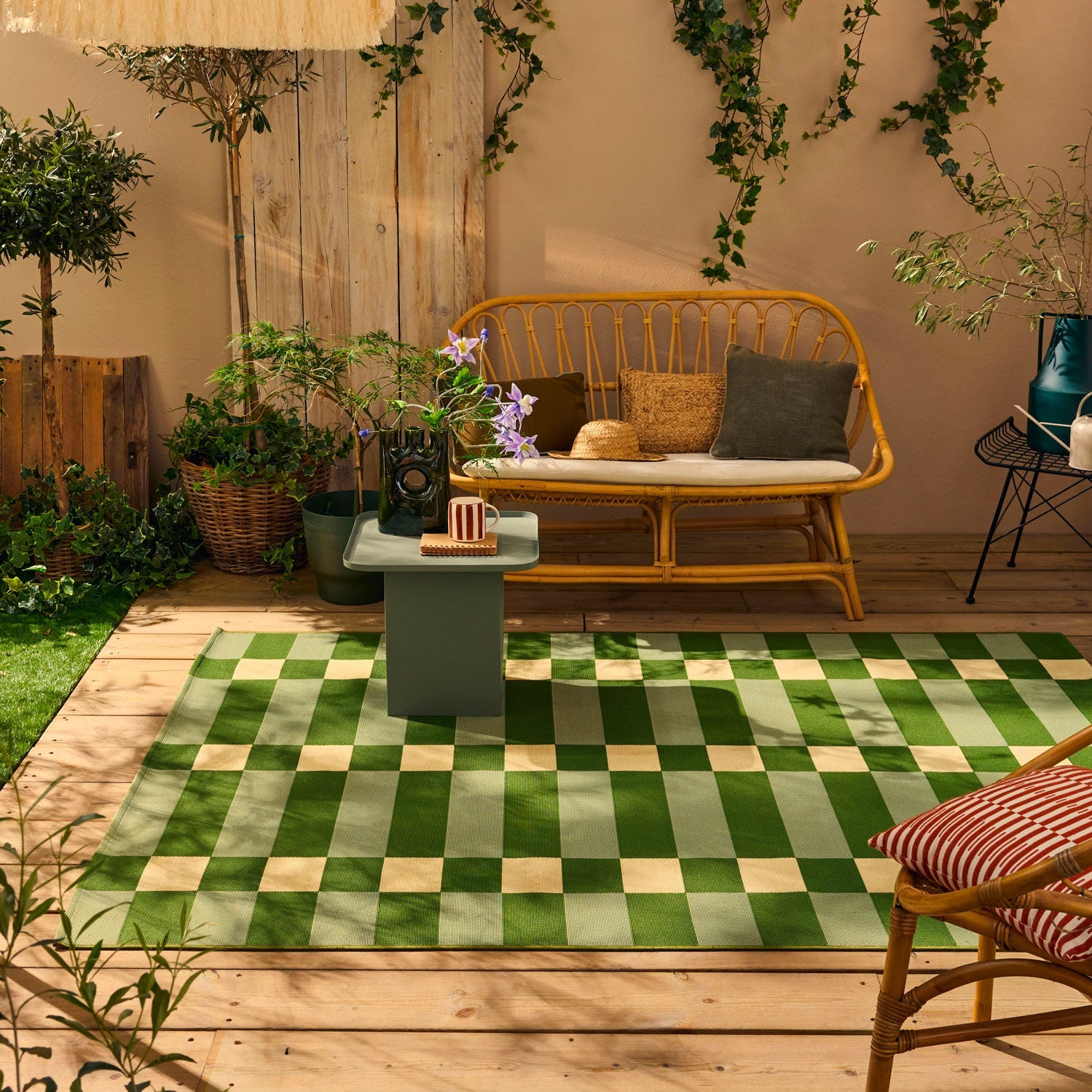 RIVIERA - Tapis d'extérieur au design quadrillé vert - RIV706VER RIVIERA