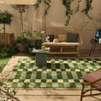 RIVIERA - Tapis d'extérieur au design quadrillé vert - RIV706VER RIVIERA