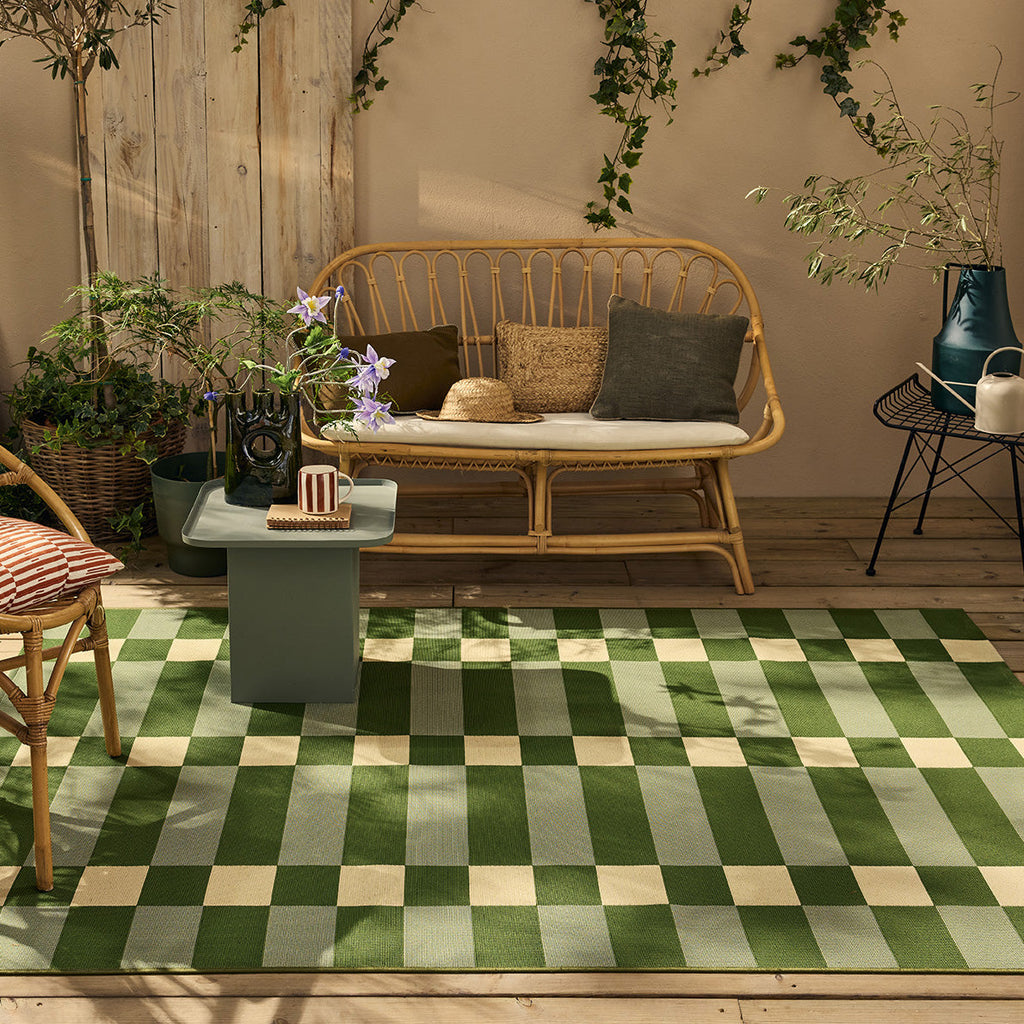 RIVIERA - Tapis d'extérieur au design quadrillé vert - RIV706VER RIVIERA