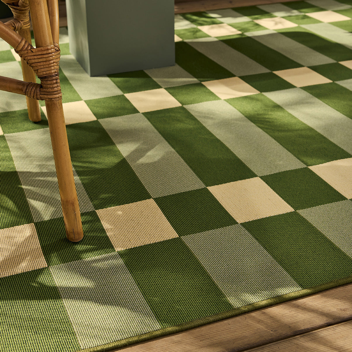 RIVIERA - Tapis d'extérieur au design quadrillé vert - RIV706VER RIVIERA