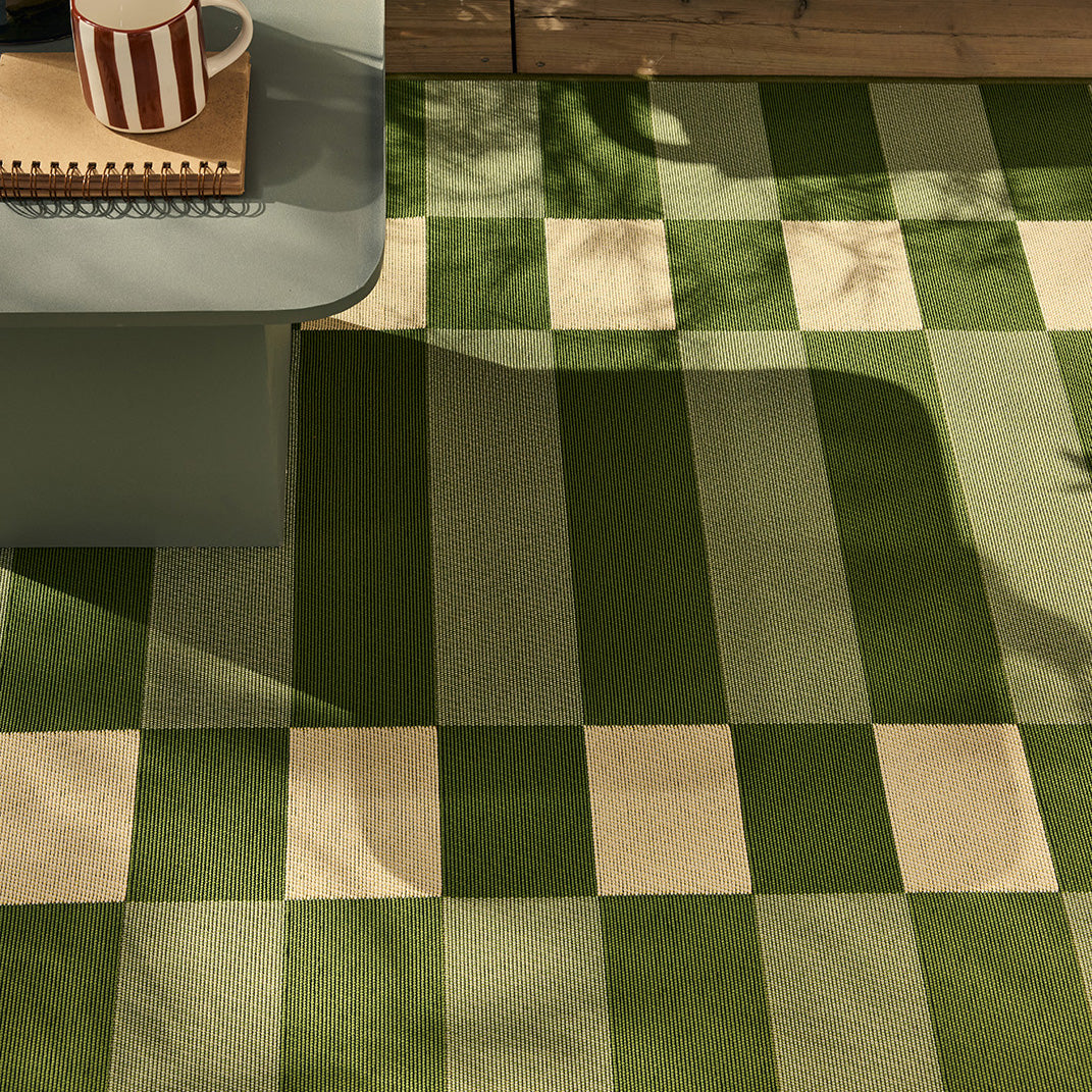 RIVIERA - Tapis d'extérieur au design quadrillé vert - RIV706VER RIVIERA