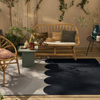 RIVIERA - Tapis d'extérieur noir à motif festonné - RIV707BLE RIVIERA