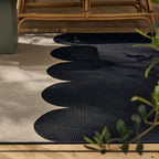 RIVIERA - Tapis d'extérieur noir à motif festonné - RIV707BLE RIVIERA