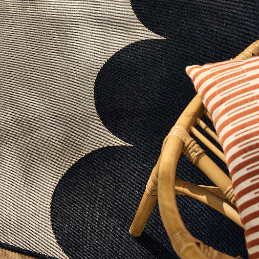 RIVIERA - Tapis d'extérieur noir à motif festonné - RIV707BLE RIVIERA