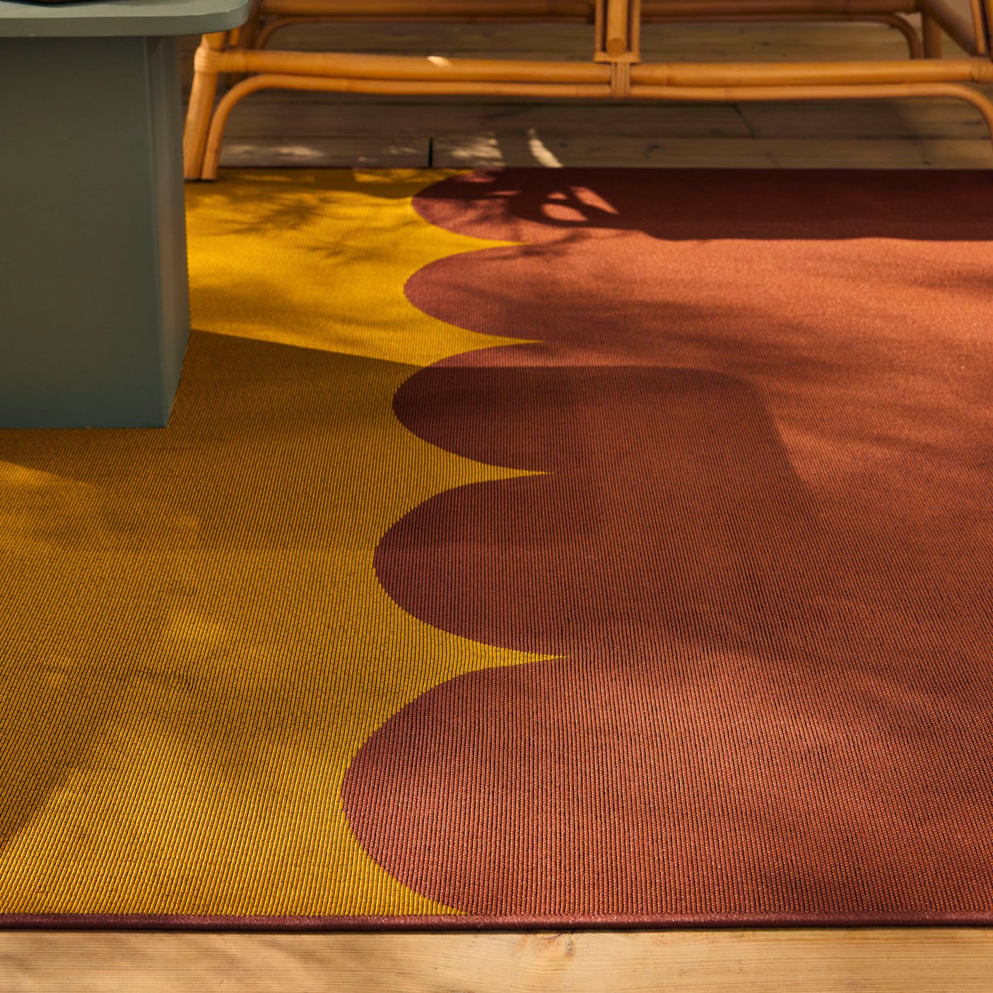 RIVIERA - Tapis d'extérieur marron à motif festonné - RIV707MAR RIVIERA
