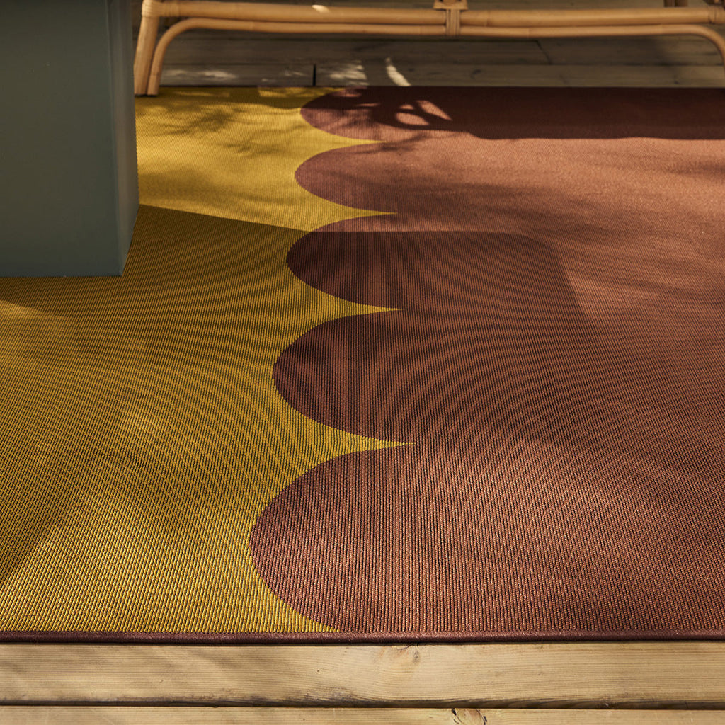 RIVIERA - Tapis d'extérieur marron à motif festonné - RIV707MAR RIVIERA