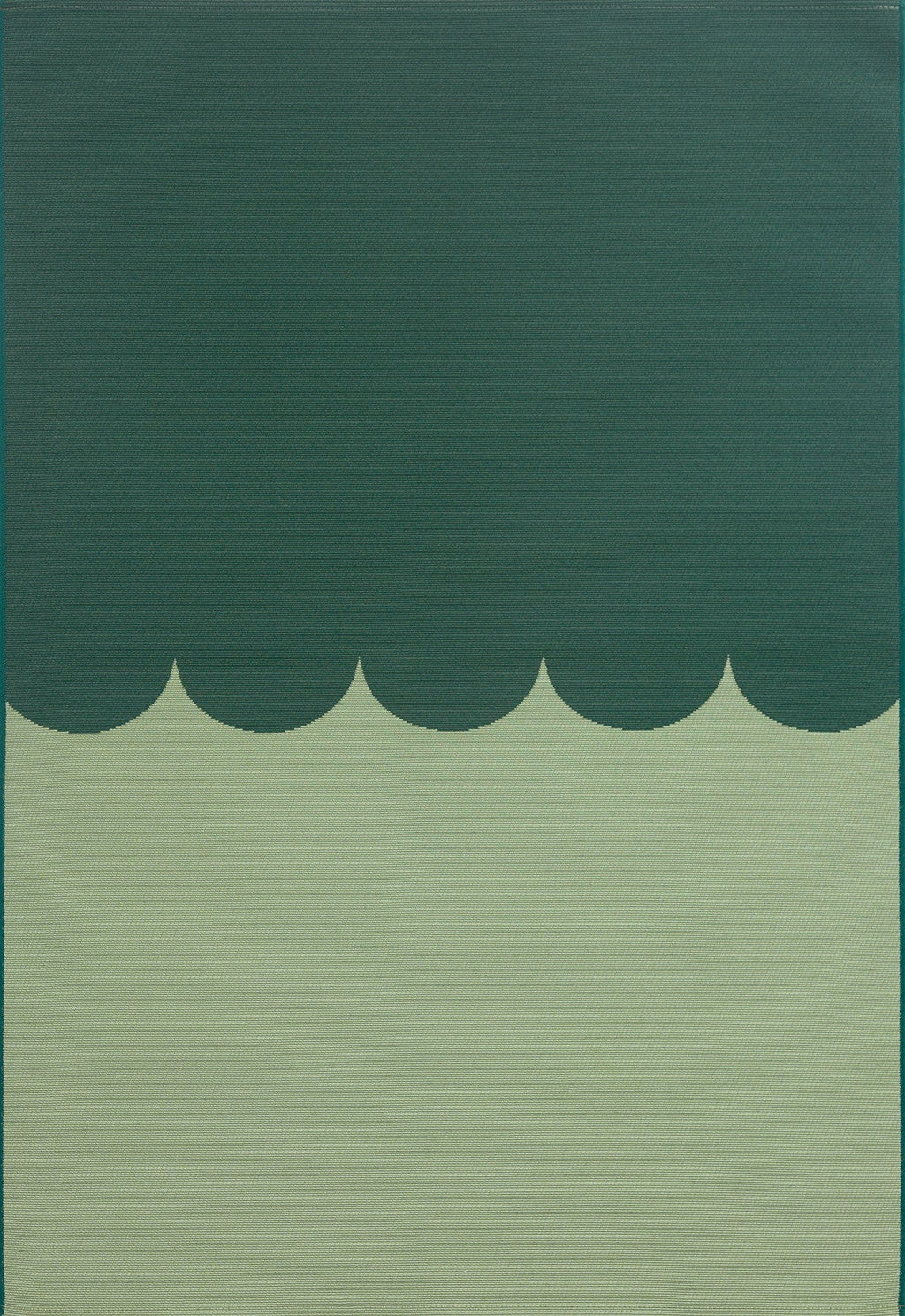 RIVIERA - Tapis d'extérieur vert à motif festonné - RIV707VER RIVIERA