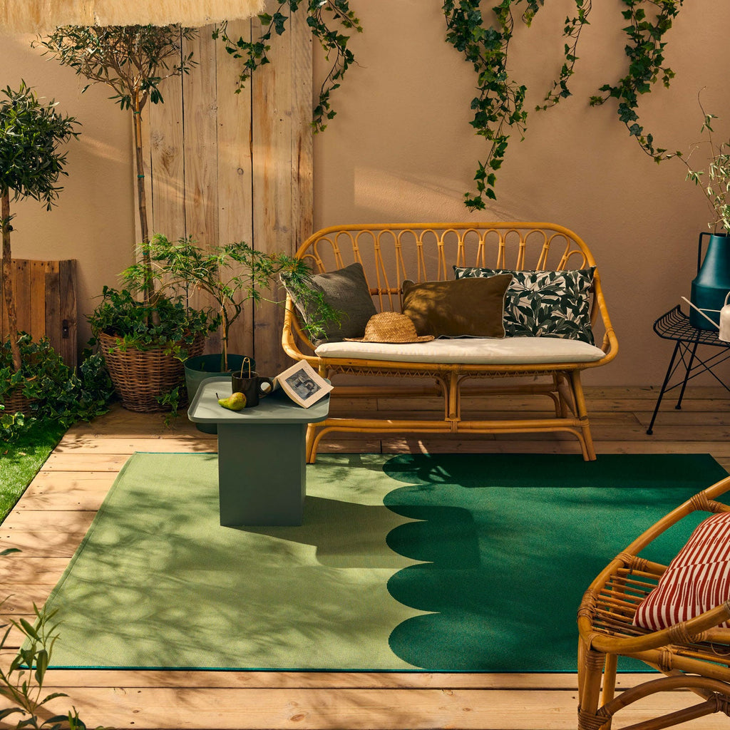 RIVIERA - Tapis d'extérieur vert à motif festonné - RIV707VER RIVIERA