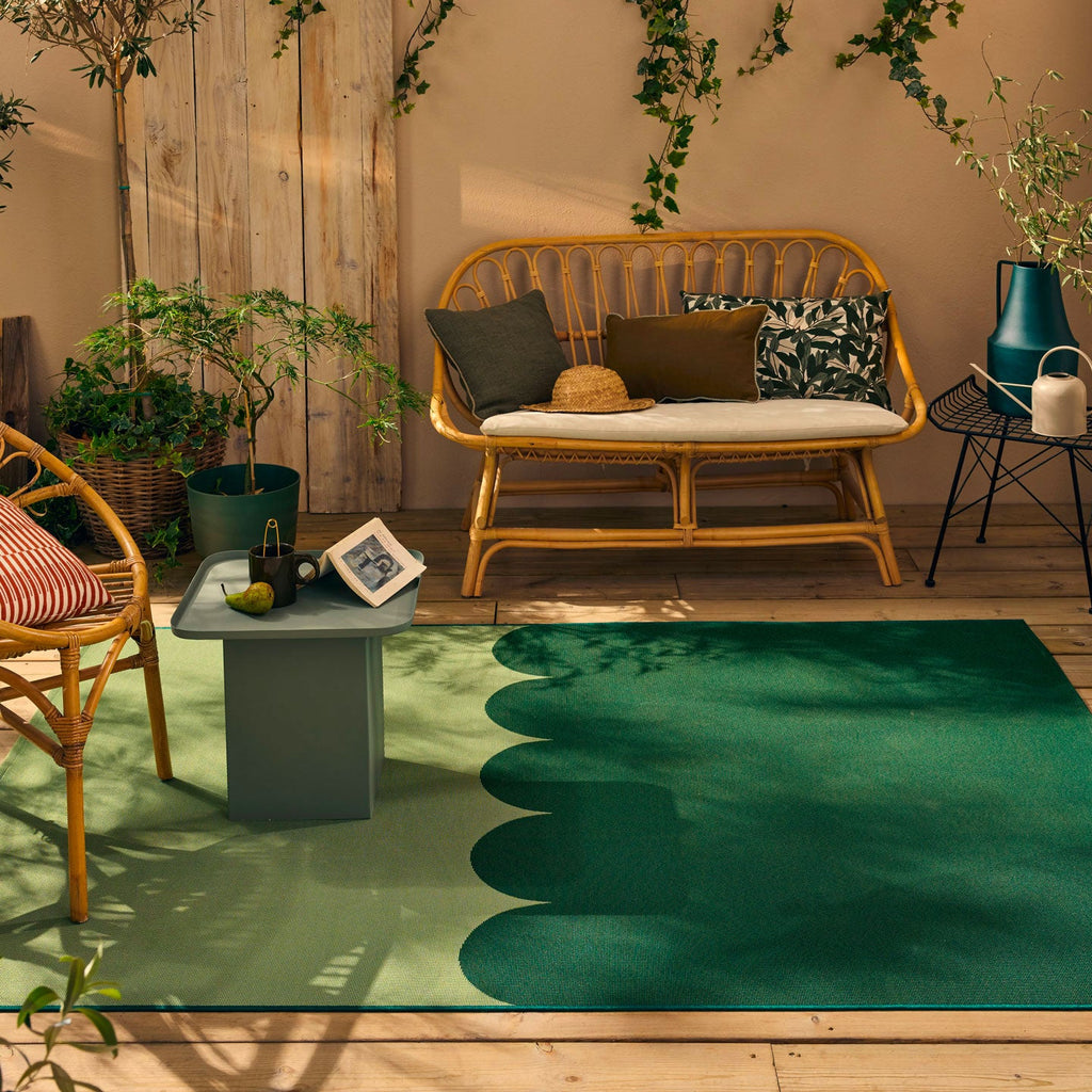 RIVIERA - Tapis d'extérieur vert à motif festonné - RIV707VER RIVIERA