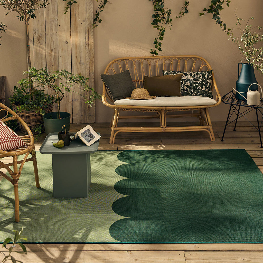RIVIERA - Tapis d'extérieur vert à motif festonné - RIV707VER RIVIERA