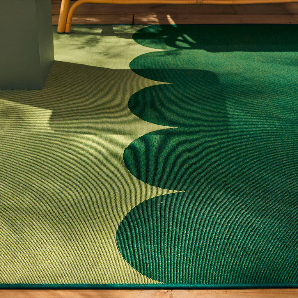 RIVIERA - Tapis d'extérieur vert à motif festonné - RIV707VER RIVIERA