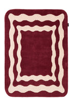 Rouge d'orage – Tapis en laine wavy - Bordeaux Rouge d'orage