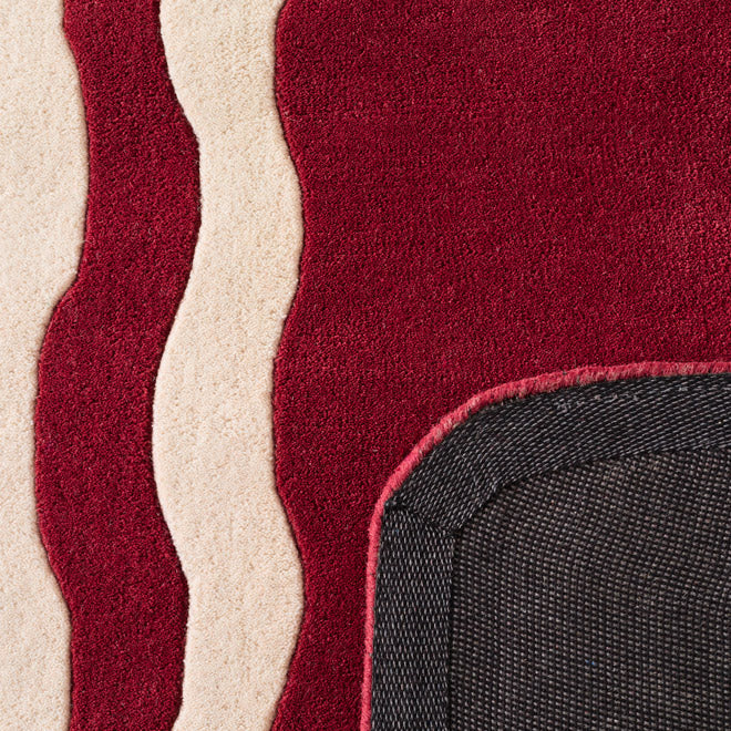 Rouge d'orage – Tapis en laine Davy - Bordeaux Rouge d'orage