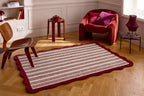 Rouge d'orage – Tapis en laine à rayure - bordeaux Rouge d'orage