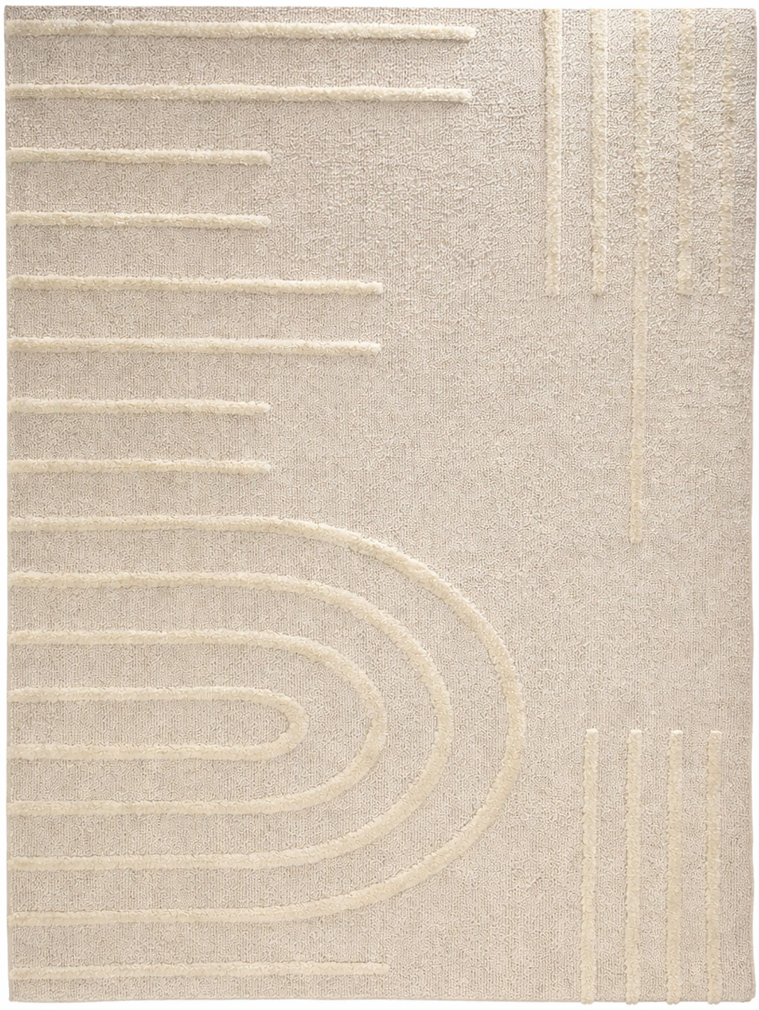 HARMONIE - Tapis de salon crème à motifs linéaires - HAR1122CRE HARMONIE