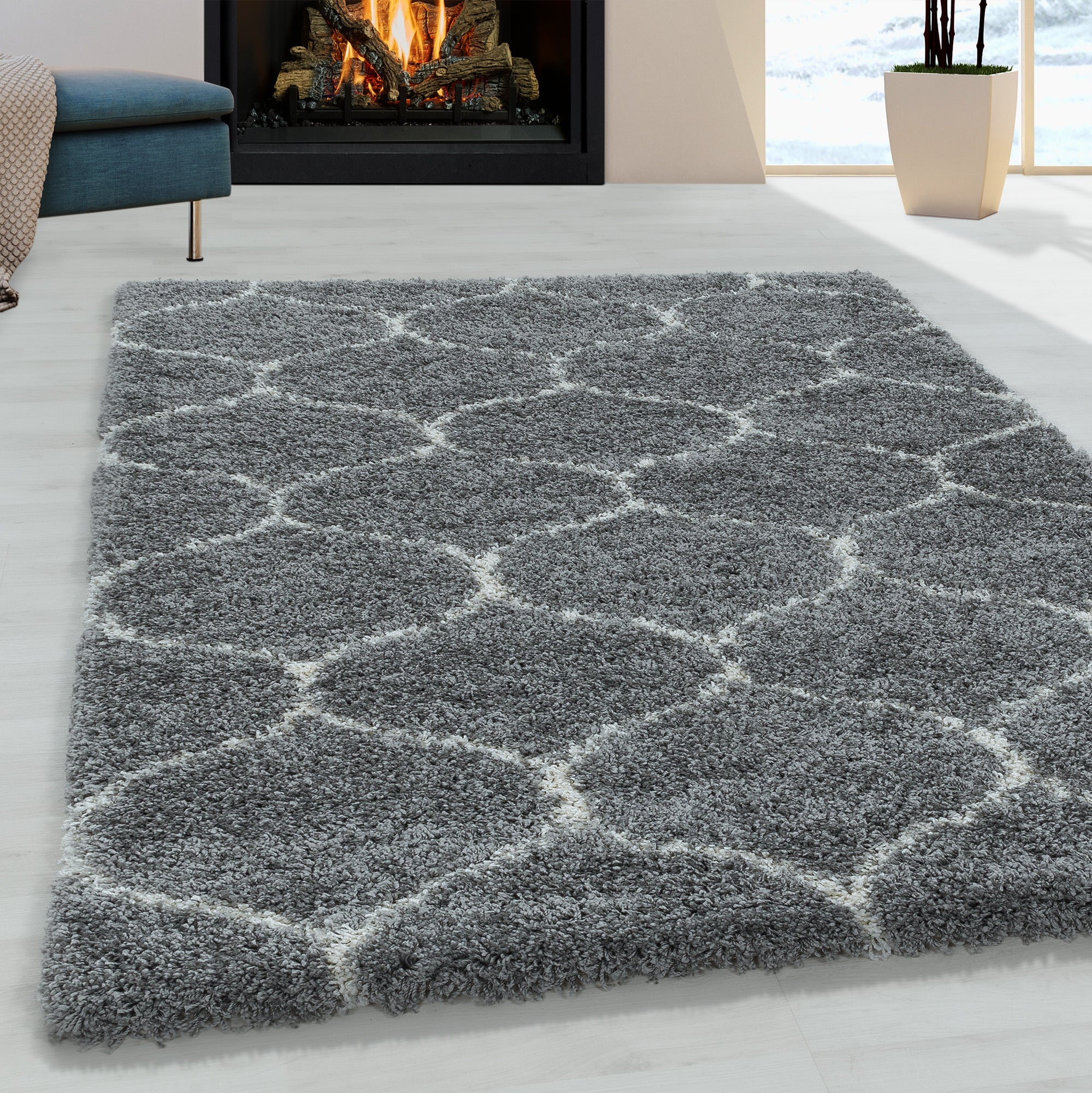 SALSA - Tapis shaggy à poils long berbère anthracite - SAL3201GRI SALSA
