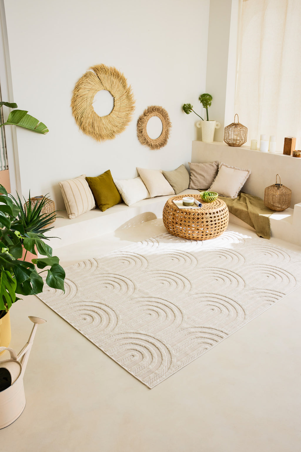 Tapis arc de cercle Blanc : SAN985BLA Nazar rugs