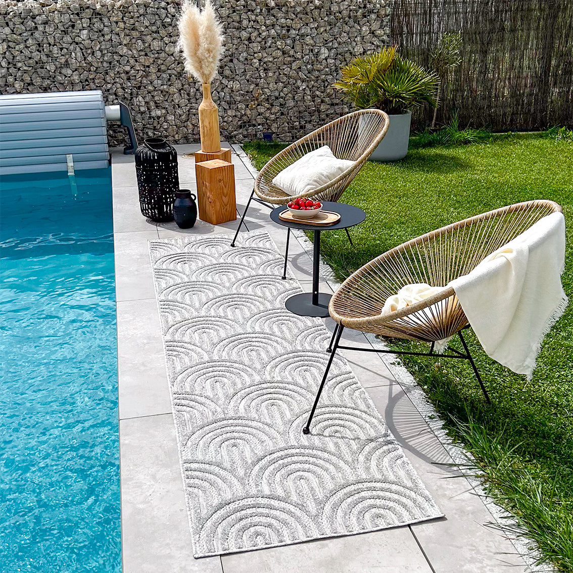 Tapis d'intérieur et extérieur SANTORINI 985 GRIS : SAN985GRI Nazar rugs