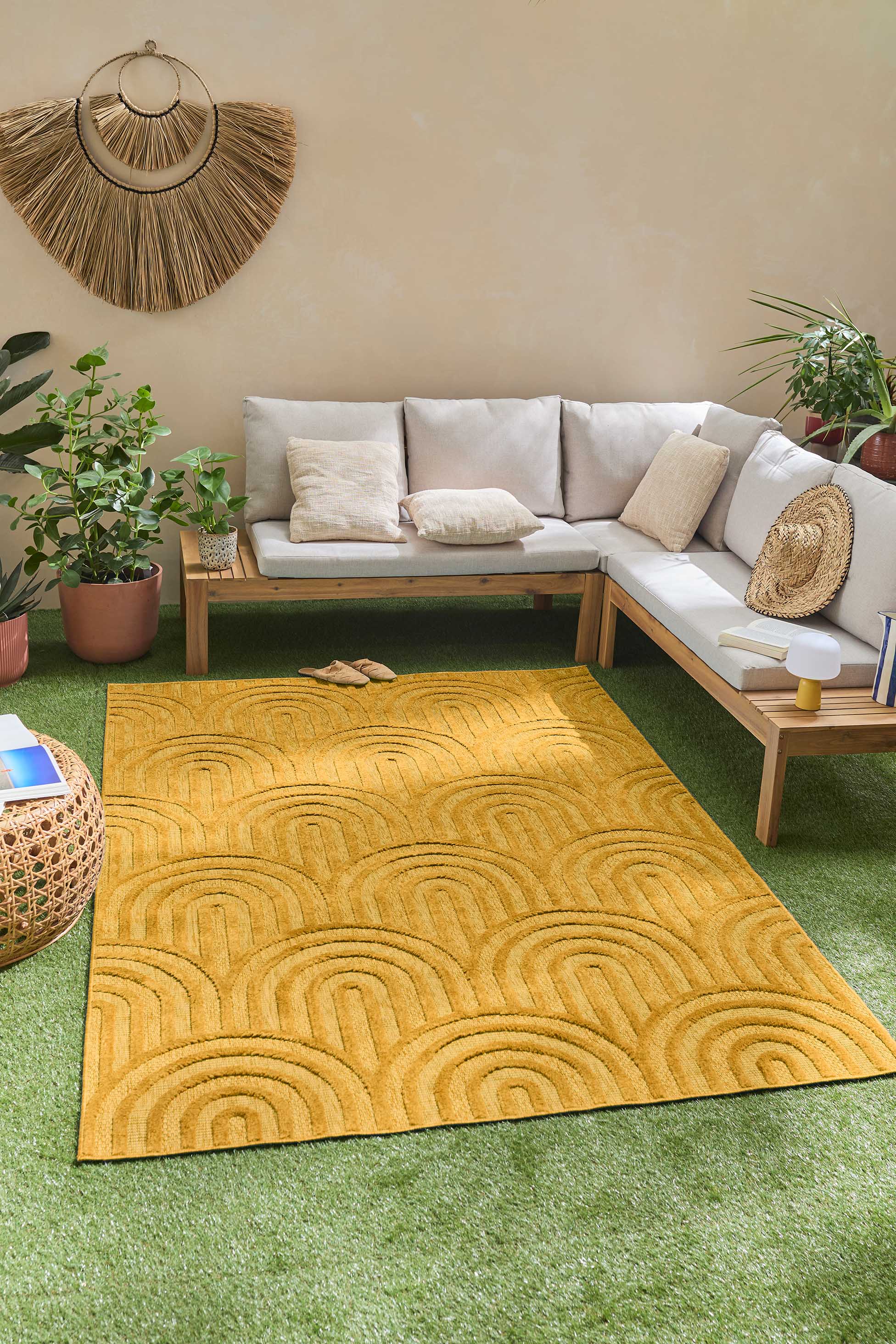 Tapis d'intérieur et extérieur SANTORINI 985 JAUNE : SAN985JAU Nazar rugs