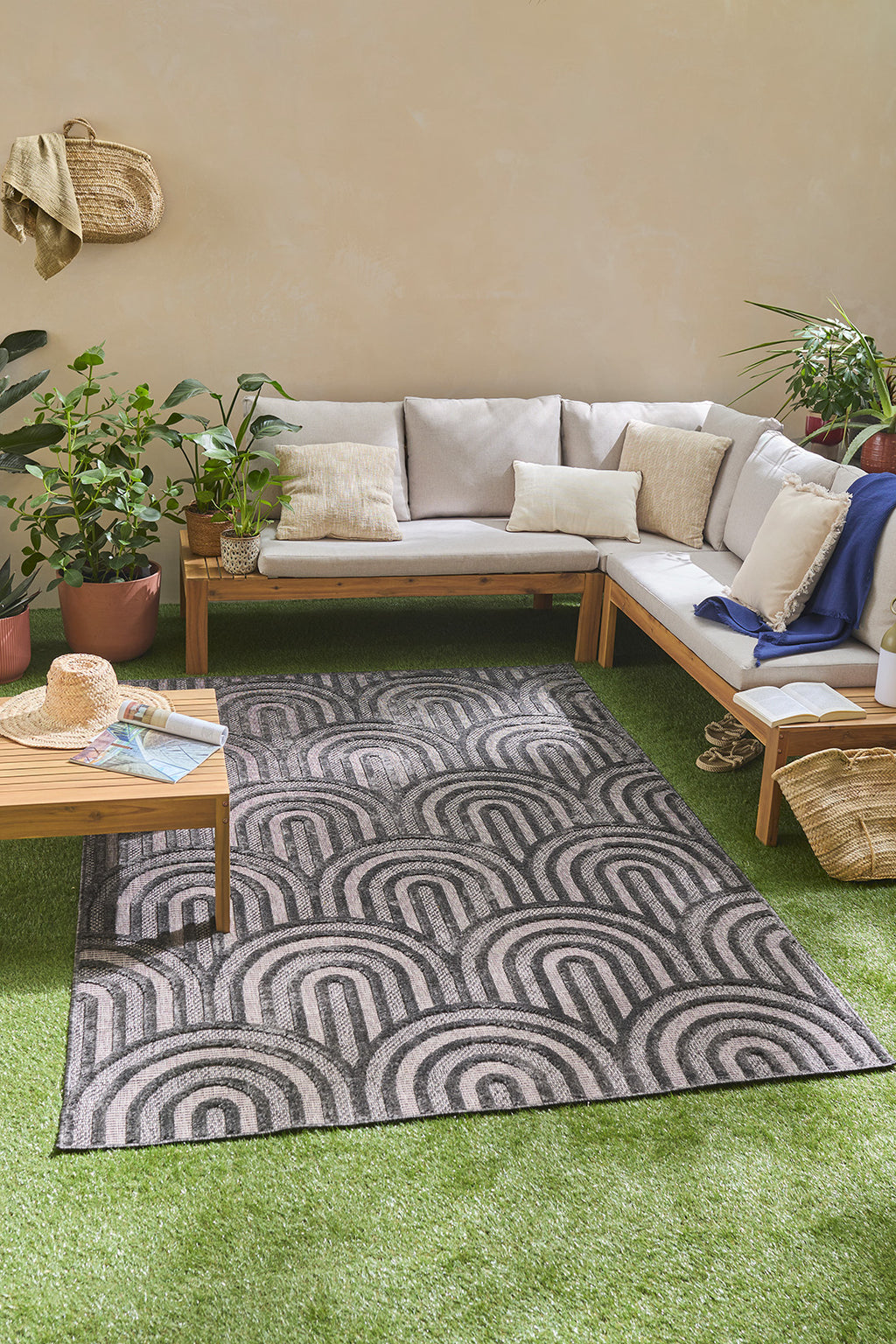 Tapis d'intérieur et extérieur SANTORINI 985 NOIR : SAN985NOI Nazar rugs