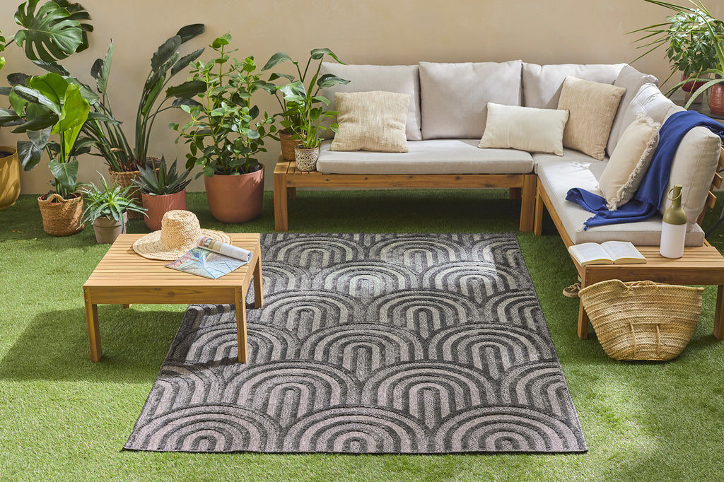 Tapis d'intérieur et extérieur SANTORINI 985 NOIR : SAN985NOI Nazar rugs